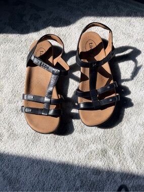 Taos Black Strappy Women's Sandals